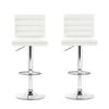 Homfurn Set Of 2 Bar Stools, Padded Leather, Gas Lift, Modern Kitchen Dining Furniture