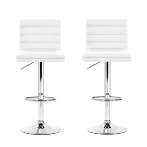 Homfurn Set Of 2 Bar Stools, Padded Leather, Gas Lift, Modern Kitchen Dining Furniture