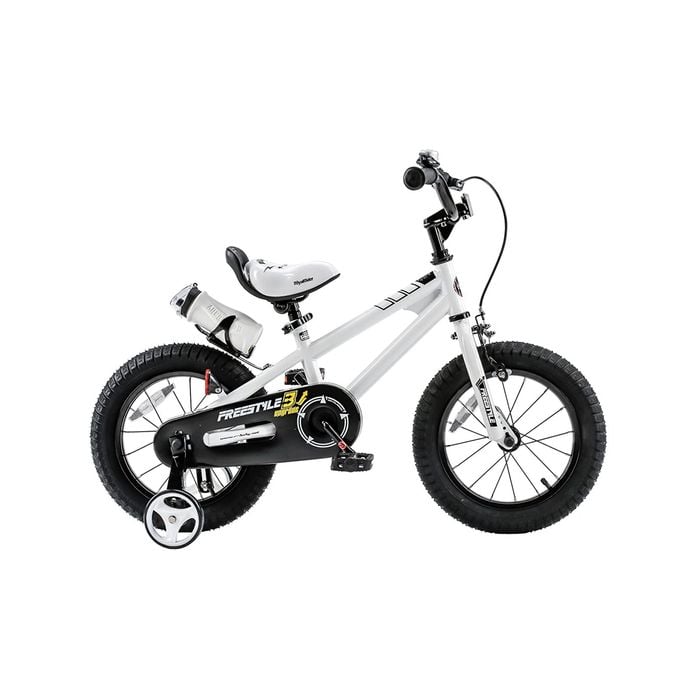 RoyalBaby 12'' BMX Freestyle Boys Girls Kids Bicycle Training Wheels Water Bottle & Bell 12 inch White