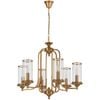 Telbix Velden Industrial Pendant Hanging Lamp Light Metal Glass Copper Clear Polished