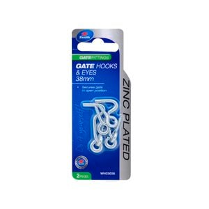 Zenith 38mm Zinc Plated Gate Hooks And Eyes - 2 Pack