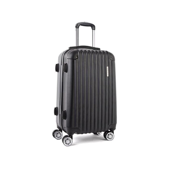 Wanderlite 28" 75cm Luggage Trolley Travel Set Suitcase Carry On Hard Case TSA Lock Lightweight Black