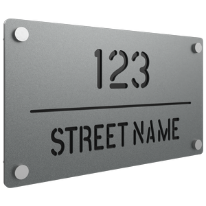ProtectorAl 380 x 220mm Palladium Silver Aluminium Cut Through Custom House Sign