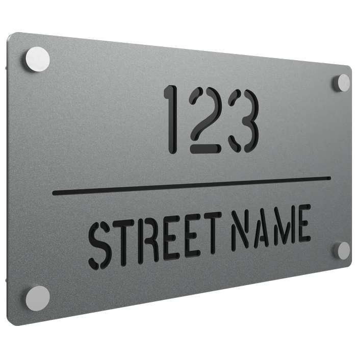 ProtectorAl 380 x 220mm Palladium Silver Aluminium Cut Through Custom House Sign