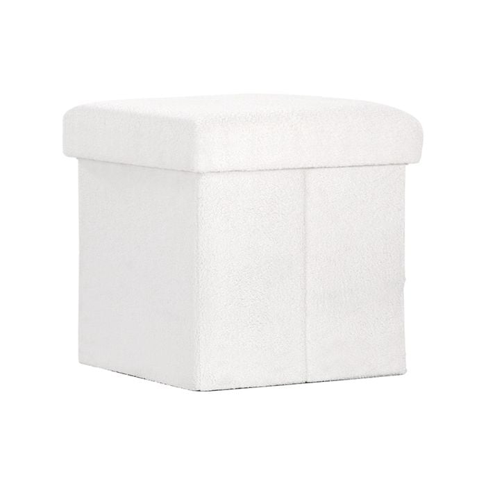 Artiss Ottoman Storage Foot Stool Vanity Square Teddy