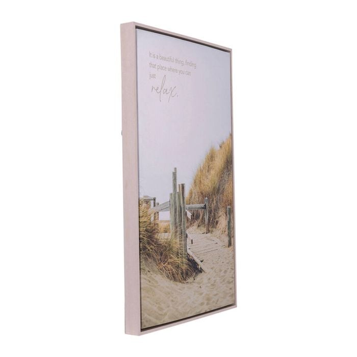 Splosh Palm Cove Beach Path Framed Canvas Wall Art Hanging Home Decor 94x64cm
