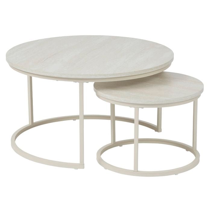 Cooper & Co. Nesting Sonoma Coffee Tables Set of 2 Travertine Look