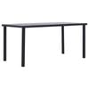 vidaXL Dining Table Black and Concrete Grey 160cm MDF Kitchen Dinner Stand