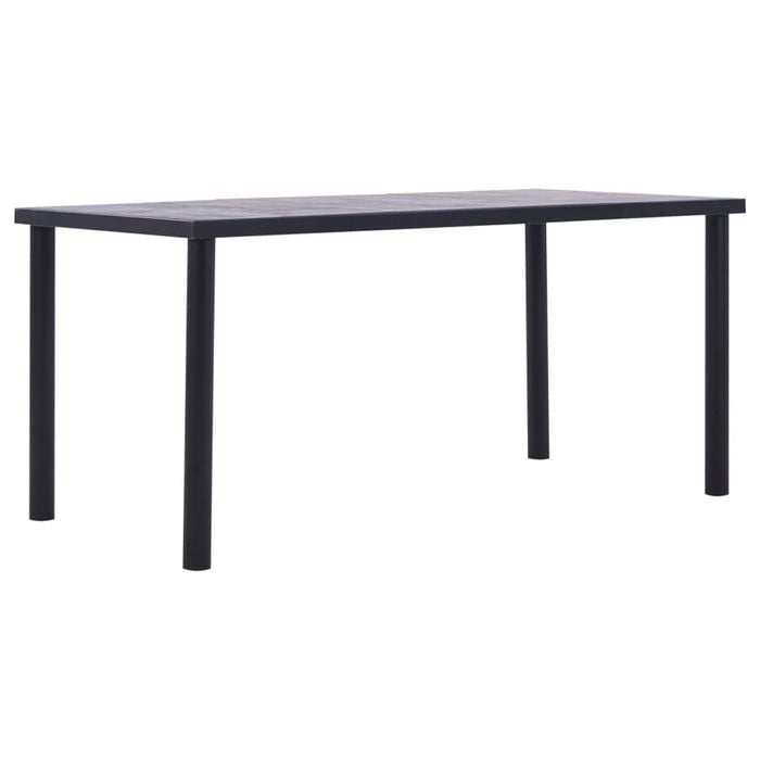 vidaXL Dining Table Black and Concrete Grey 160cm MDF Kitchen Dinner Stand