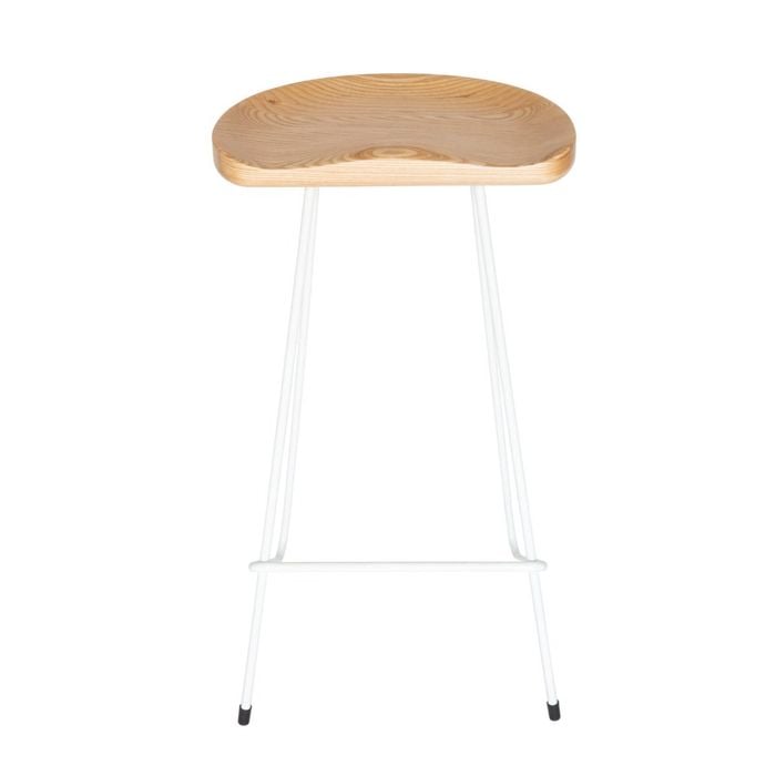 Sk Designer Living | Berny Industrial Stool | 66cm - White & Natural