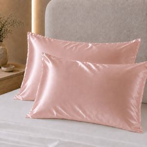 Royal Comfort Mulberry Soft Silk Pillowcase Twin Pack Blush Standard