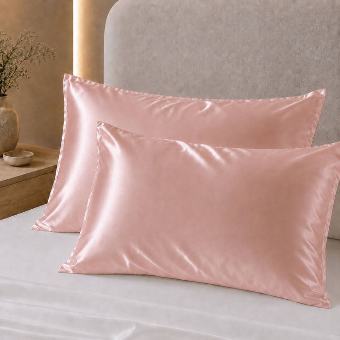 Royal Comfort Mulberry Soft Silk Pillowcase Twin Pack Blush Standard