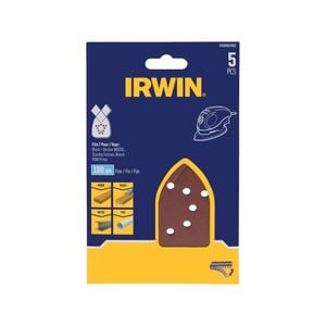 IRWIN 100 x 135mm 180 Grit Mouse Sanding Sheets - 5 Pack