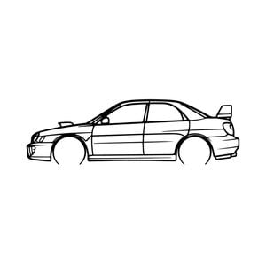 Ignite Laser Subaru 02 Impreza WRX Silhouette Metal Wall Art Rustic Metal 23.6inch/60cm