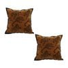 SOGA 2 Pack Dark Brown Leopard Retro Square Throw Pillow 45cm