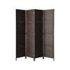 Oikiture 4 Panel Room Divider Screen Privacy Timber Brown