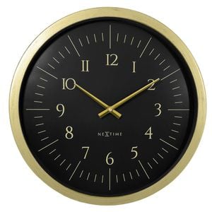 NeXtime Galaxy Wall Clock Black Dial 40.2x40.2x4.3cm Brushed Gold Case