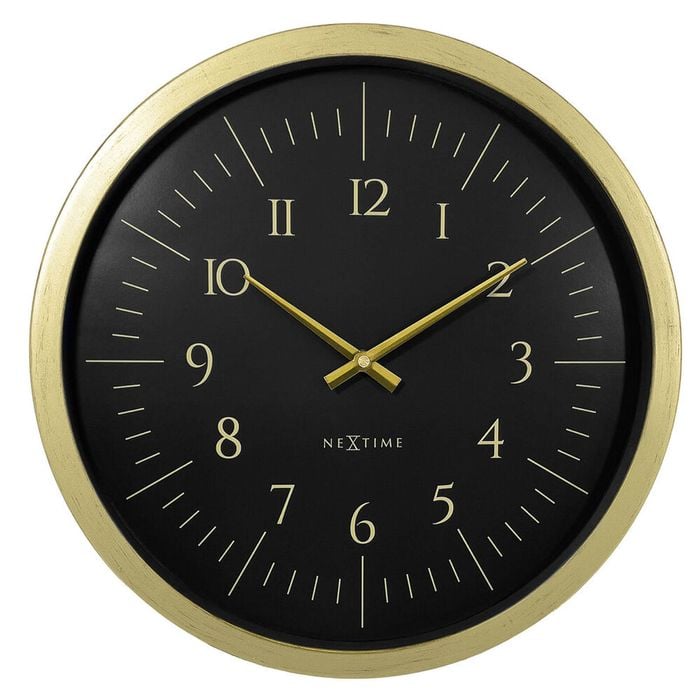 NeXtime Galaxy Wall Clock Black Dial 40.2x40.2x4.3cm Brushed Gold Case
