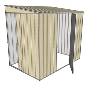 Build-a-Shed 1.5 x 2.3 x 2m Single Hinged Side Door Skillion Shed - Cream