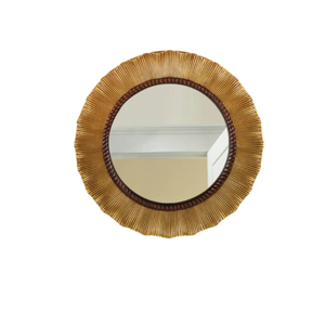 Best World 65cmx65cm Gold Round Cleopatra Sunburst Mirror