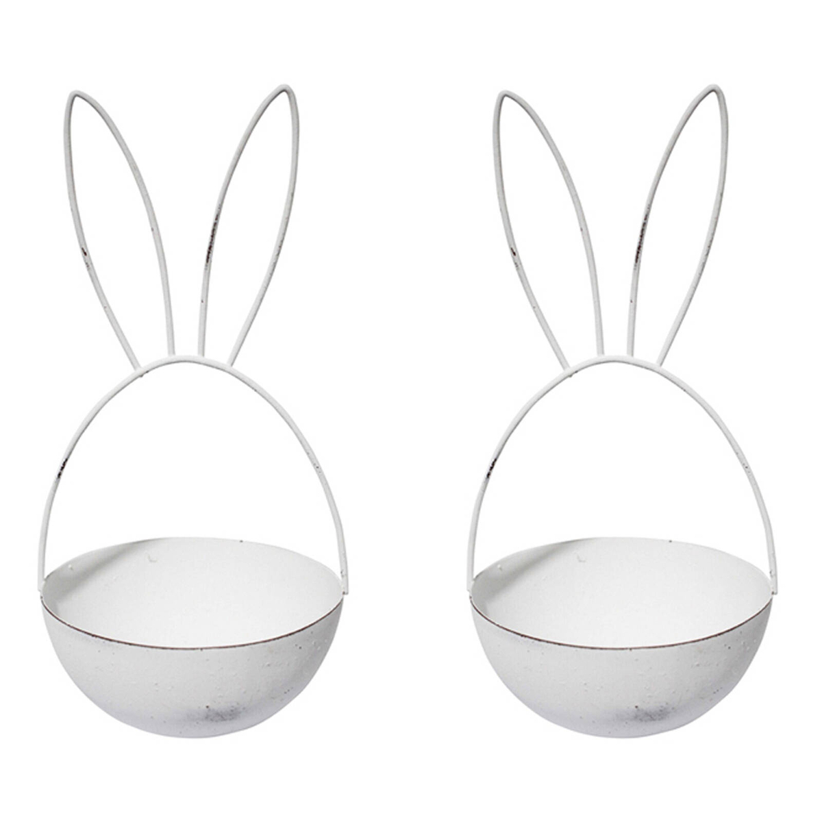 2PK LVD Rabbit Ears 22.5x11cm Metal Decorative Bowl Home Decor - White ...