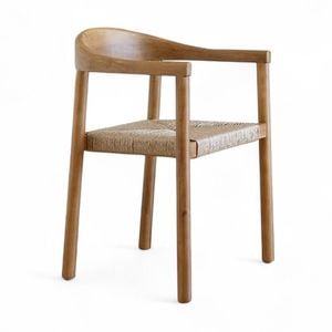Kotara Hardwood Timber Outdoor Indoor Dining Chair with Rattan Base