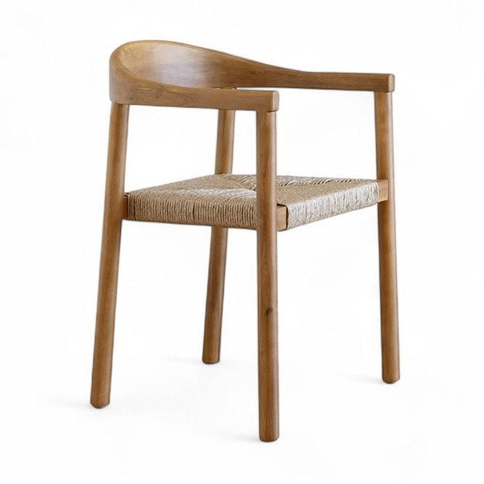 Kotara Hardwood Timber Outdoor Indoor Dining Chair with Rattan Base