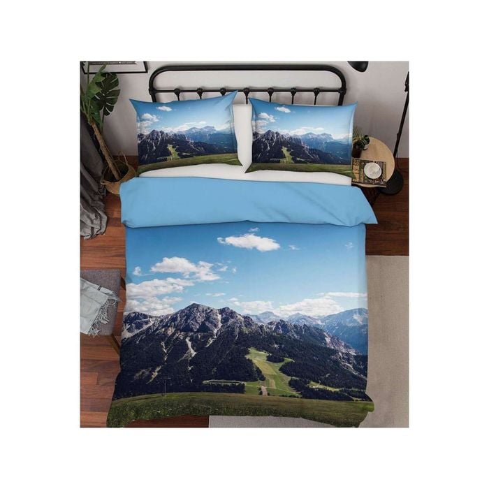 3D Sky Mountain 57 Bed Pillowcases Quilt Queen Size