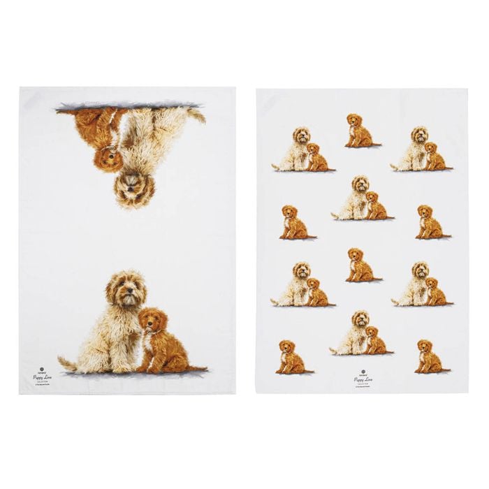 Ashdene Puppy Love Set of 2 Tea Towels - Cavoodle