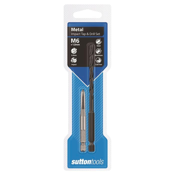 Sutton Tools 5mm M6 1/4 Hex Impact Tap And Drill Set