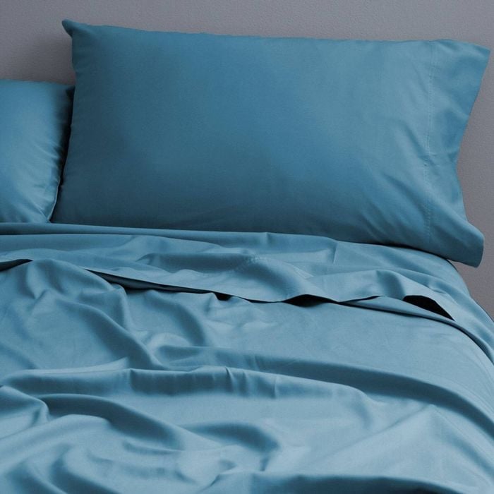Canningvale Carrara King Bed Fitted Sheet Set Alessia Bamboo Cotton Ocean