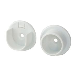 Italio 25mm White Round Wardrobe Rail Support Kit