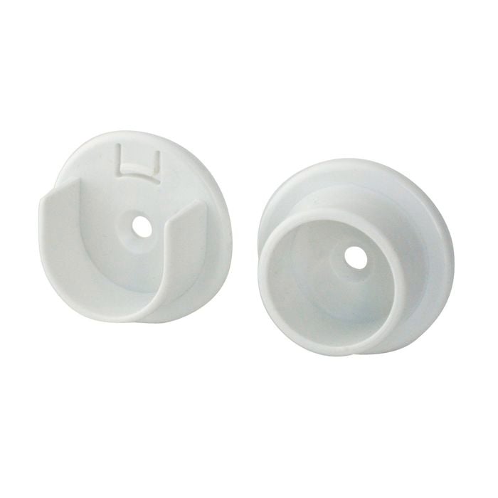 Italio 25mm White Round Wardrobe Rail Support Kit