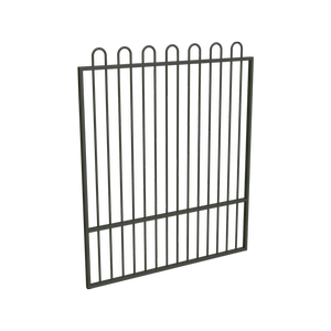 ProtectorAl 1201 - 1500 x 1800mm Woodland Grey Aluminium Loop Top Garden Gate With Mid Rail