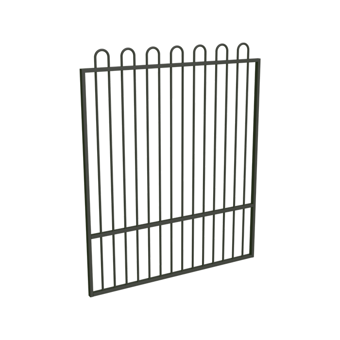 ProtectorAl 1201 - 1500 x 1800mm Woodland Grey Aluminium Loop Top Garden Gate With Mid Rail