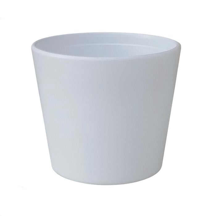 14 x 12cm White Indoor Glazed Cache Pot