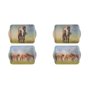 2x 2pc Ashdene Mares & Foals Grey/Paddock Serving Platter Scatter Tray