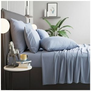 Renee Taylor Comfort T’s Organic Cotton Melange Jersey Sheet Set Ink Double