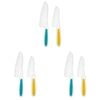 3x 2pc Topchef Kids Friendly Silicone Cutting Kitchen Knives Multicoloured