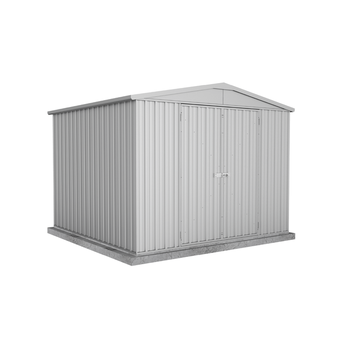 Absco Sheds 3.0 x 2.92 x 2.3m Zincalume Highlander Double Door Garden Shed