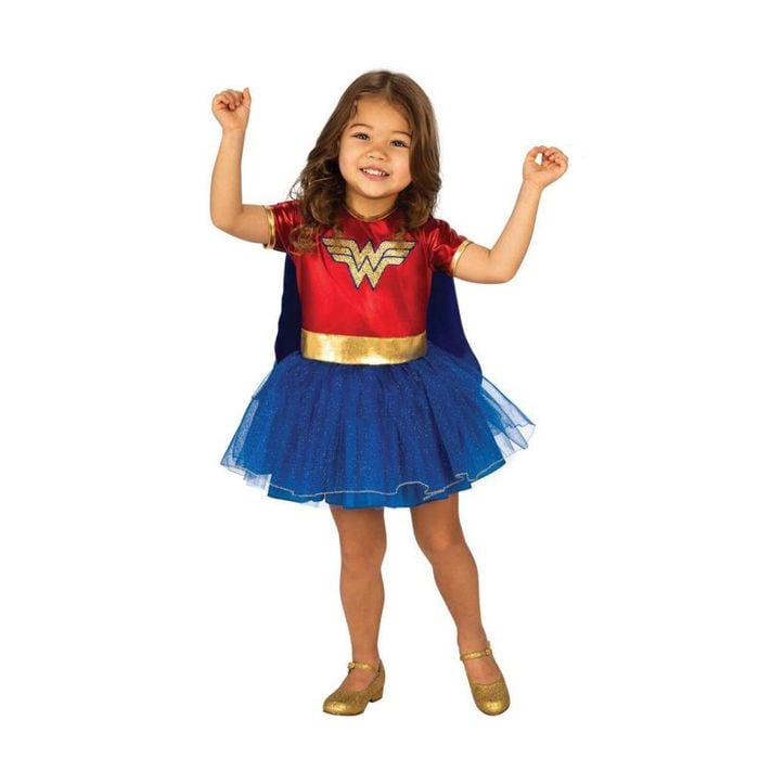 Wonder Woman Kids Costume with Logo Dress, Cape and Belt, TODDLER