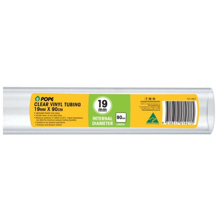 Pope 19mm x 90cm Clear Vinyl Tubing