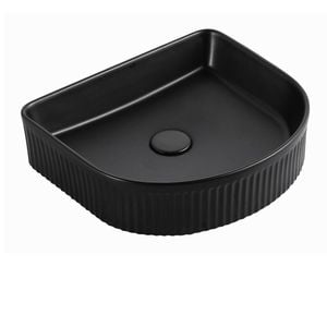 Attica 415mm Black Matt Arch Fluted Basin