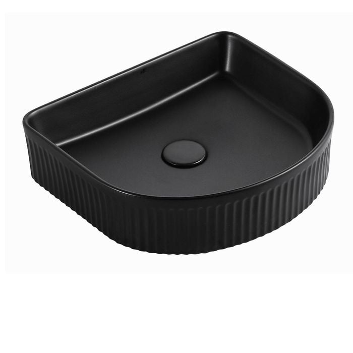 Attica 415mm Black Matt Arch Fluted Basin