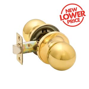 Ikonic Polished Brass Ruby Passage Knob Set - 4 Pack