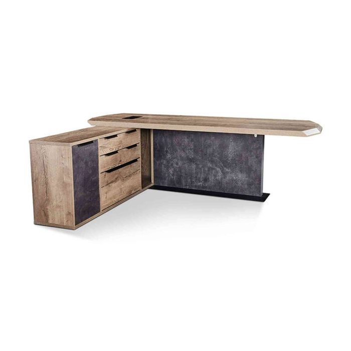 Modern Furniture MAGNUS Executive Office Desk with Left Return 2.4M - Tobacco