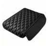Catzon Car Armrest Cover Leather Cushion With Storage Pocket-black(s）