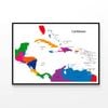 Caribbean Map with Countries  Print 100% Australian Made 90x60cm  (Poster)