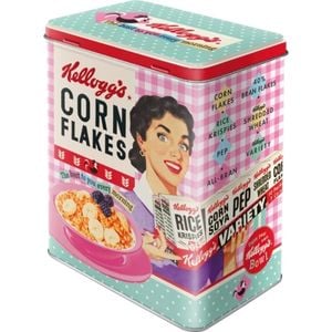 Nostalgic Art 20cm/3L Tin Box Kellogg's Happy Hostess Corn Flakes Large