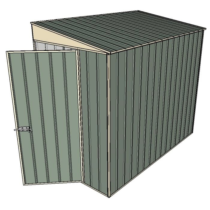 Build-A-Shed 1.2 x 2.3 x 2.0m Skillion No Side Doors Shed - Green